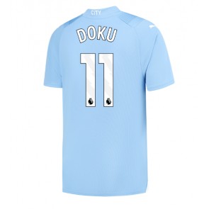Manchester City Jeremy Doku #11 Replika Hjemmebanetrøje 2023-24 Kortærmet